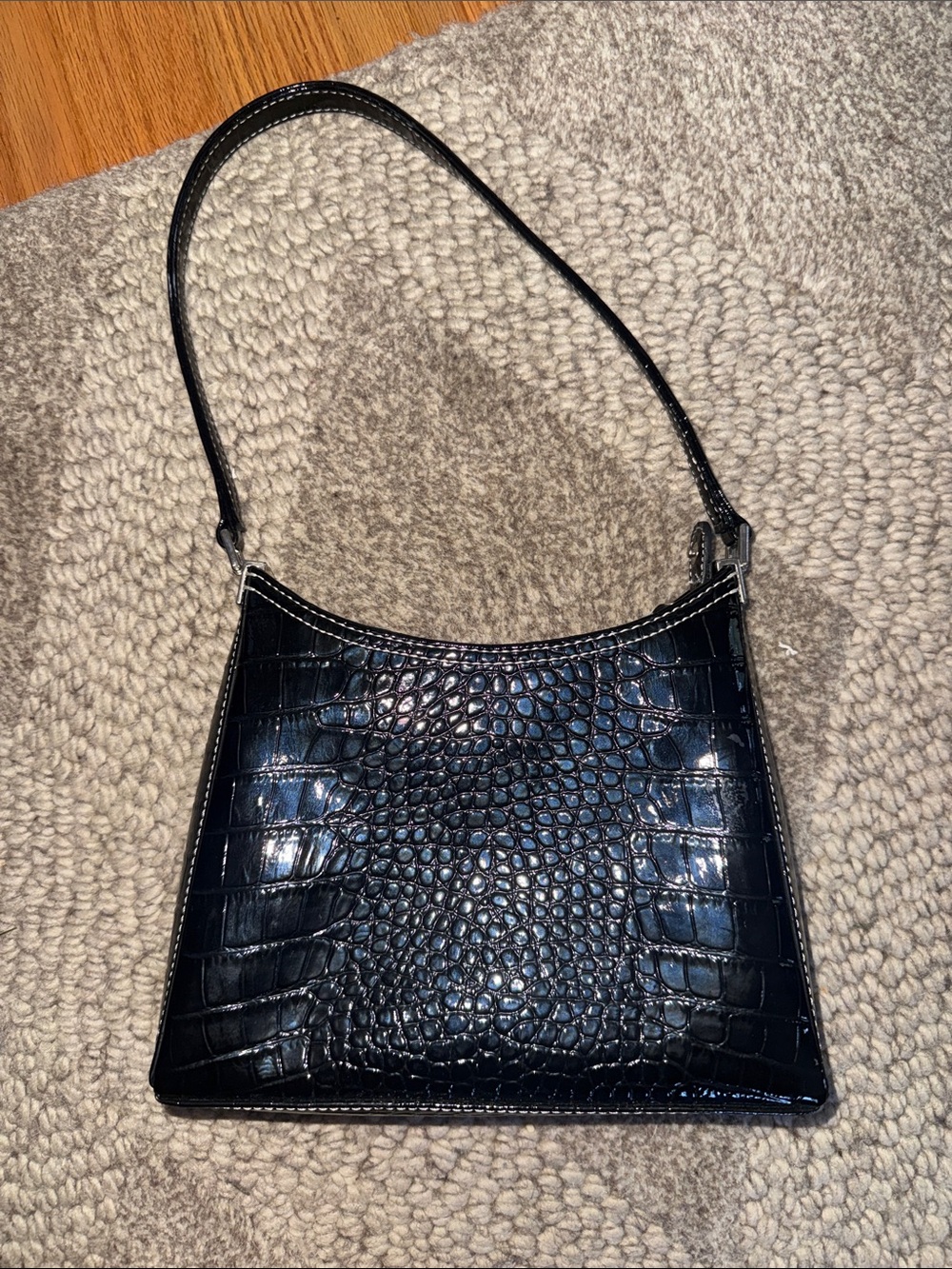 Liz claibornne Black Croc-Embossed Shoulder Bag - Classic Women's Tote